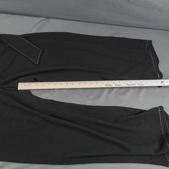 Blue Rain Womens Pants Large Black Wide Leg Flowy Y2K High Rise Quiet Luxury NEW - Picture 9 of 10